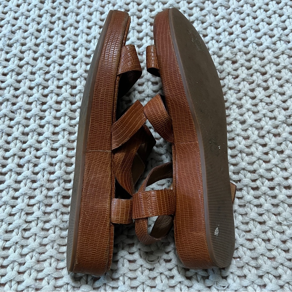 Madewell The Robin Platform Sandal in Lizard Embossed Leather 9.5 - Picture 4 of 8
